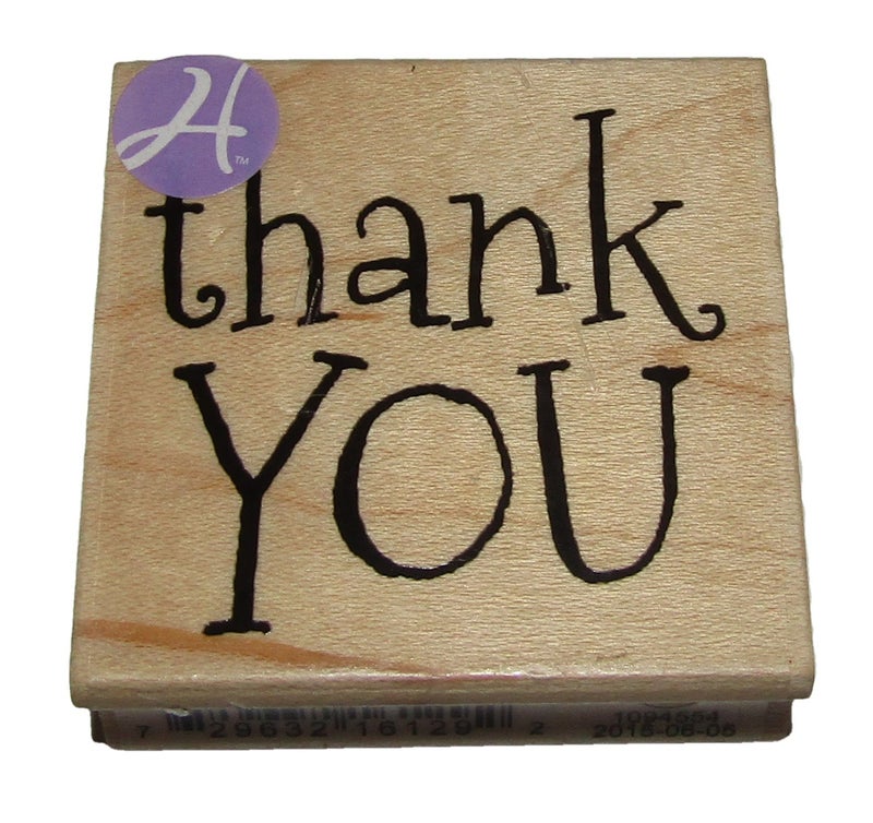 Hampton Art Thank You Rubber Stamp Hampton Art Wood Mounted 2 inches High by 2 inches Long - Image 1
